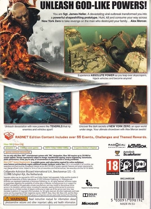 Prototype 2 Radnet Edition - XBOX 360 (B Grade) (Genbrug)